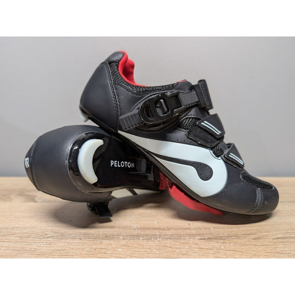 Peloton Cycling Shoes Size 40 US Women Size 9 Men 7 w/ Cleats Black Red PL-SH-02